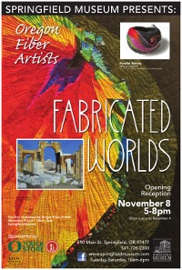 Fabricated Worlds art show poster